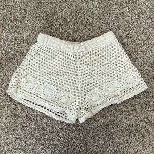 Small white crocheted shorts